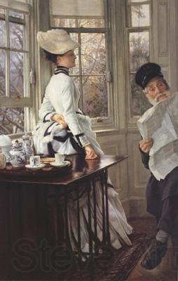 James Tissot Reading The News (nn01) Norge oil painting art
